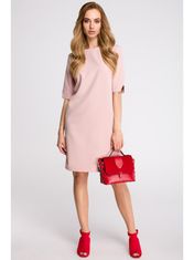 Style Stylove Dámske mini šaty Herzenes S113 púdrová ružová XL