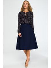 Style Stylove Dámska midi sukňa Fenibeth S133 temno modra L