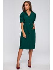 Style Stylove Dámske midi šaty Gynefach S230 tmavo zelená L