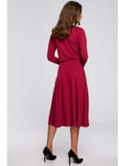 Style Stylove Dámske midi šaty Guevere S234 višňová XL