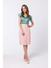 Style Stylove Dámska midi sukňa Enydron S343 púdrová ružová L