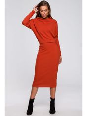 Style Stylove Dámske midi šaty Essynte S245 červená tehla 2XL/3XL