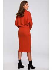 Style Stylove Dámske midi šaty Essynte S245 červená tehla 2XL/3XL