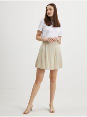 VILA Béžová krátka sukňa s opasok VILA Vero M