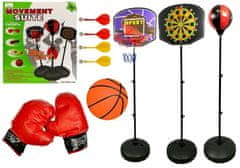 Lean-toys Súbor športových hier 3v1 Basketbalové šípky Box