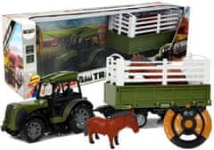 shumee Zelený traktor s vysokým prívesným vozíkom na diaľkové ovládanie 2,4G