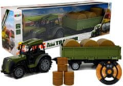 shumee Zelený traktor s diaľkovým ovládaním prívesu na balíky sena 2,4G