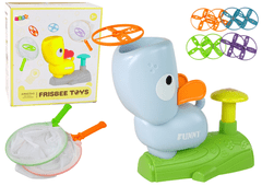 Lean-toys Arkádová hra Catch Frisbee Duck Catapult Blue
