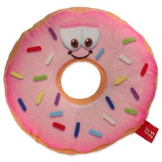 Dog Fantasy Hračka DOG FANTASY donut s obličejem růžový 12 cm 1 ks