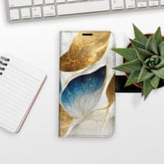 iSaprio Flipové puzdro - GoldBlue Leaves pre Samsung Galaxy A33 5G