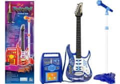 Lean-toys Struny na elektrickú gitaru Mikrofónny zosilňovač modrý