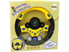 Lean-toys Interaktívny volant Žltý simulátor jazdy Zvuky Svetlá
