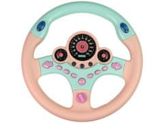Lean-toys Interaktívny ružový volant Simulátor jazdy Zvuky Svetlá