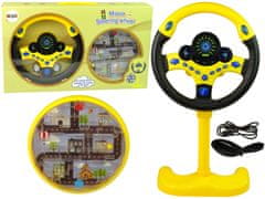 Lean-toys Interaktívny žltý volant na nohách Zvuky Svetlá Mesto Labyrint lopta