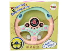 Lean-toys Interaktívny ružový volant Simulátor jazdy Zvuky Svetlá