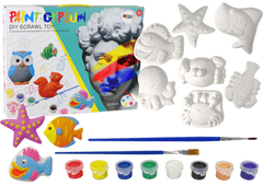 Lean-toys Kreatívna sada sadrových odliatkov na maľovanie morských zvierat Farby