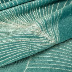 DESIGN 91 Jednofarebná deka s lesklým vzorom - Ginko zelená 150 x 200 cm