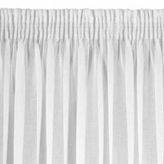 DESIGN 91 Hotová záclona s riasiacou páskou - Efil biela s 3 pásikmi 2,95 x 1,5 m