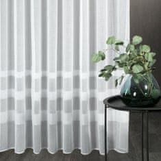 DESIGN 91 Hotová záclona s riasiacou páskou - Efil biela s 3 pásikmi 2,95 x 2,5 m