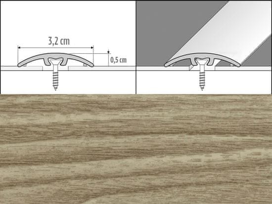 Effector Prechodové lišty A66 - NARÁŽACIE šírka 3,2 x výška 0,54 x dĺžka 93 cm - dub arctic