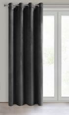 DESIGN 91 Zamatový záves s krúžkami - Melanie, čierny 140 x 250 cm