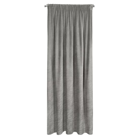 DESIGN 91 Zamatový záves s riasiacou páskou - Riva, šedý s mramorovým vzorom 140 x 270 cm