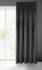 DESIGN 91 Zamatový záves s riasiacou páskou - Riva, čierny s mramorovým vzorom 140 x 270 cm