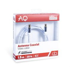 AQ Anténny koaxiálny kábel - anténa (samec) - anténa (samica) Dĺžka: 3,0 m AQ Premium 