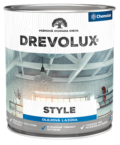 Chemolak DREVOLUX STYLE - Olejová dekoračná lazúra s voskom 2,5 L antracitová perleť