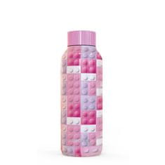 QUOKKA Quokka Kids, Nerezová fľaša / termoska Pink Bricks, 510ml, 11841