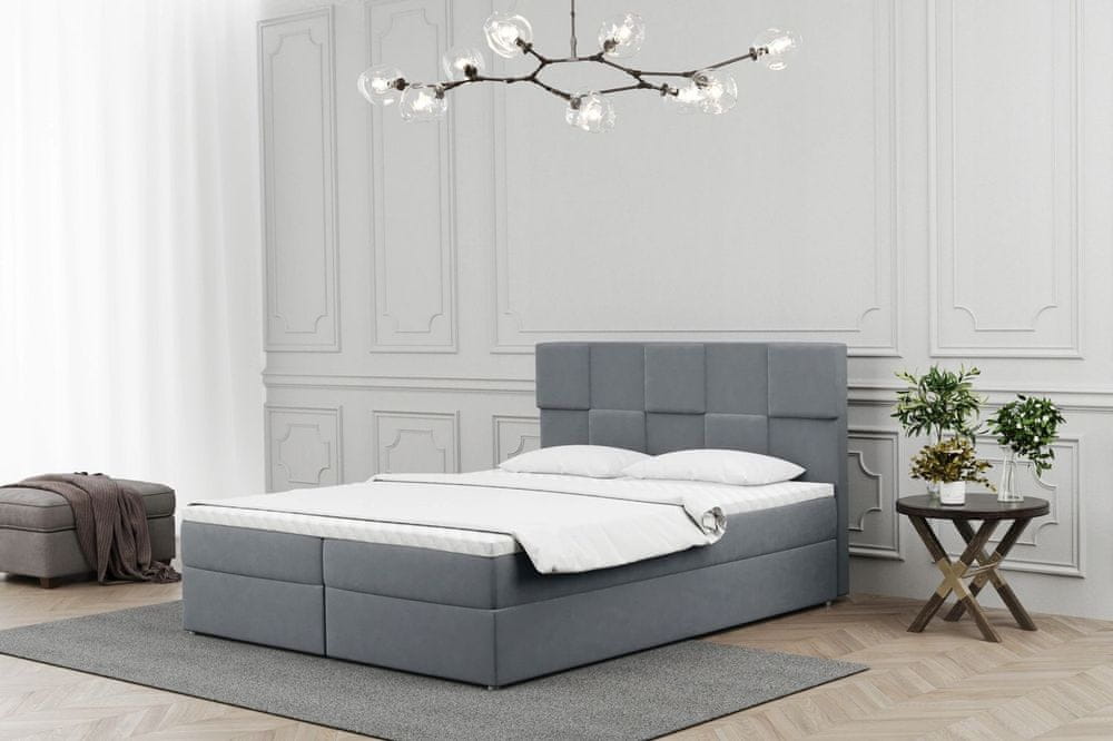 Veneti Boxspringová posteľ ALEXIA - 120x200, šedá