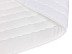 Veneti Boxspringová manželská posteľ s LED osvetlením 160x200 GALWAY - biela ekokoža + topper ZDARMA