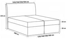 Veneti Boxspringová posteľ ASKOT - 200x200, béžová + topper ZDARMA