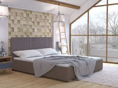 Veneti Čalúnená manželská posteľ s roštom 180x200 WILSTER - hnedá