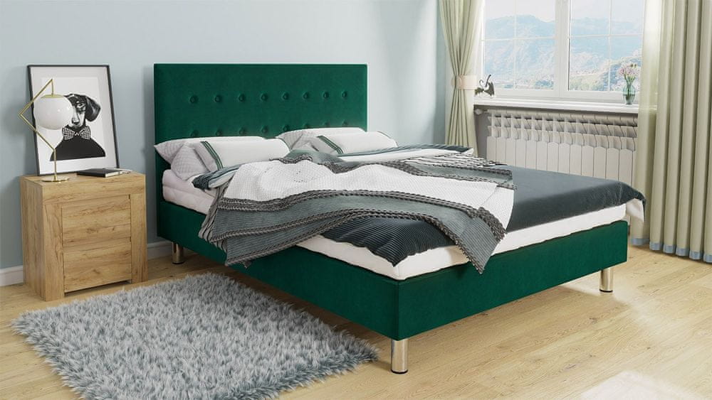 Veneti Kontinentálna manželská posteľ 140x200 NECHLIN 1 - zelená