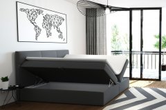 Veneti Čalúnená manželská posteľ s úložným priestorom 180x200 BASTIEN - sivá
