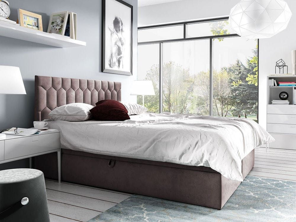 Veneti Kontinentálna dvojlôžková posteľ 180x200 TOMASA 6 - tmavá ružová + topper ZDARMA