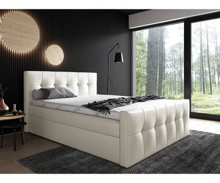 Veneti Čalúnená posteľ Maxim 120x200, béžová eko koža