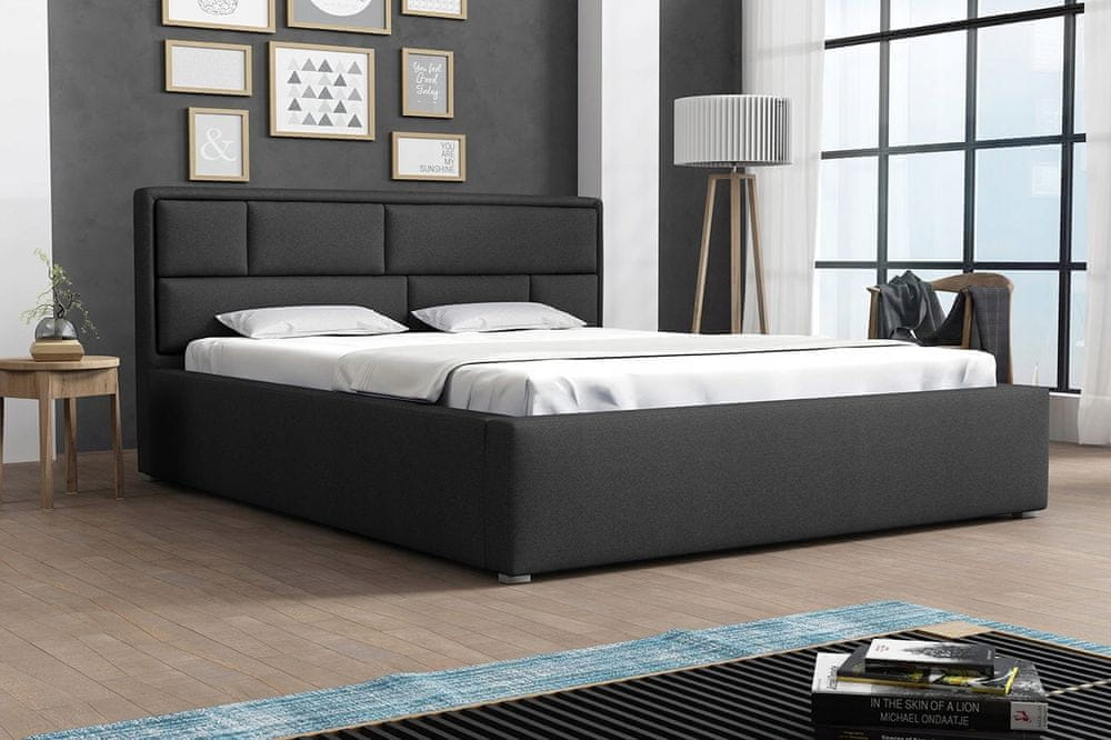 Veneti Jednolôžková posteľ s úložným priestorom a roštom 120x200 IVENDORF 2 - šedá 1