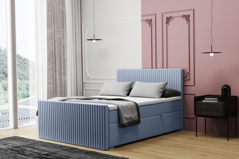 Veneti Pohodlná manželská posteľ FELICITA 180x200 - svetlosivá