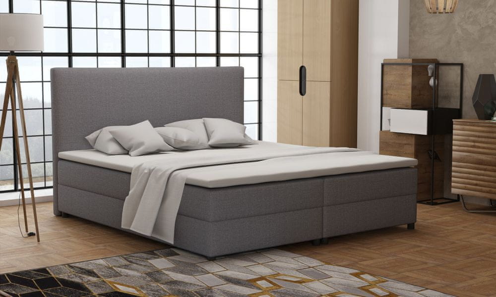 Veneti Boxspringová posteľ 180x200 s nožičkami 5 cm CYRILA - šedá
