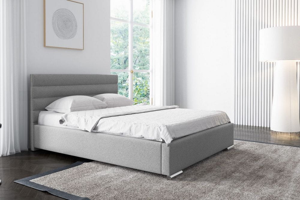 Veneti Elegantná čalúnená posteľ Leis 160x200, šedá