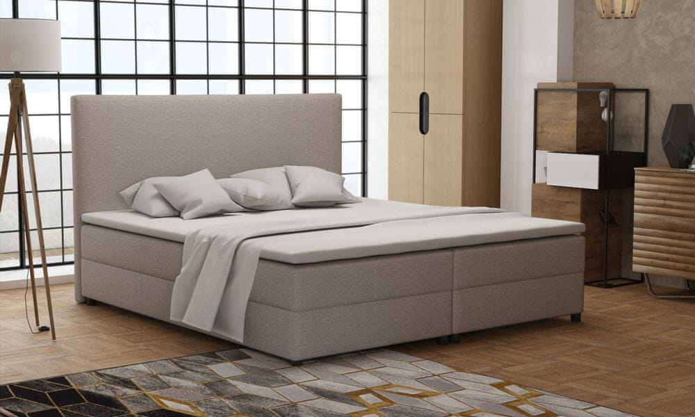 Veneti Boxspringová posteľ 160x200 s nožičkami 5 cm CYRILA - béžová