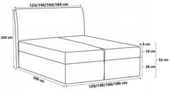 Veneti Boxspringová posteľ 160x200 IVANA 5 - béžová + topper ZDARMA