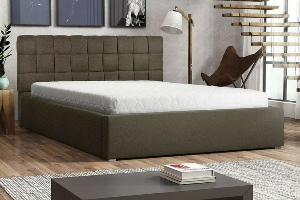 Veneti Jednolôžková posteľ s úložným priestorom a roštom 120x200 WARNOW 2 - hnedá