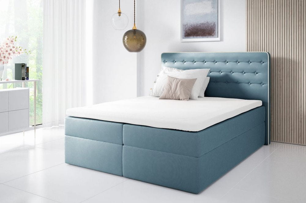Veneti Kontinentálna posteľ 160x200 MARGITA - modrá + topper ZDARMA