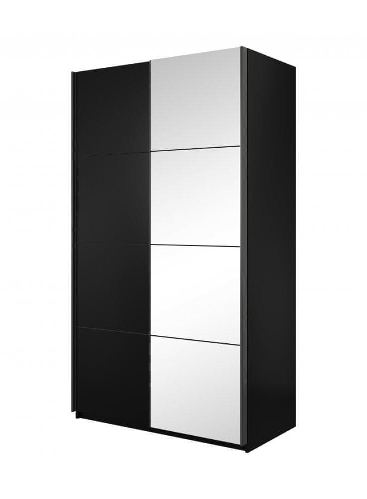Veneti Zrkadlová skriňa MARCELA - šírka 120 cm, čierna