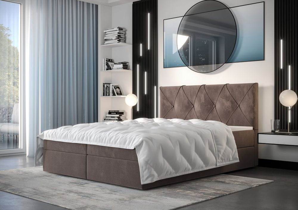 Veneti Hotelová posteľ LILIEN - 160x200, tmavo hnedá