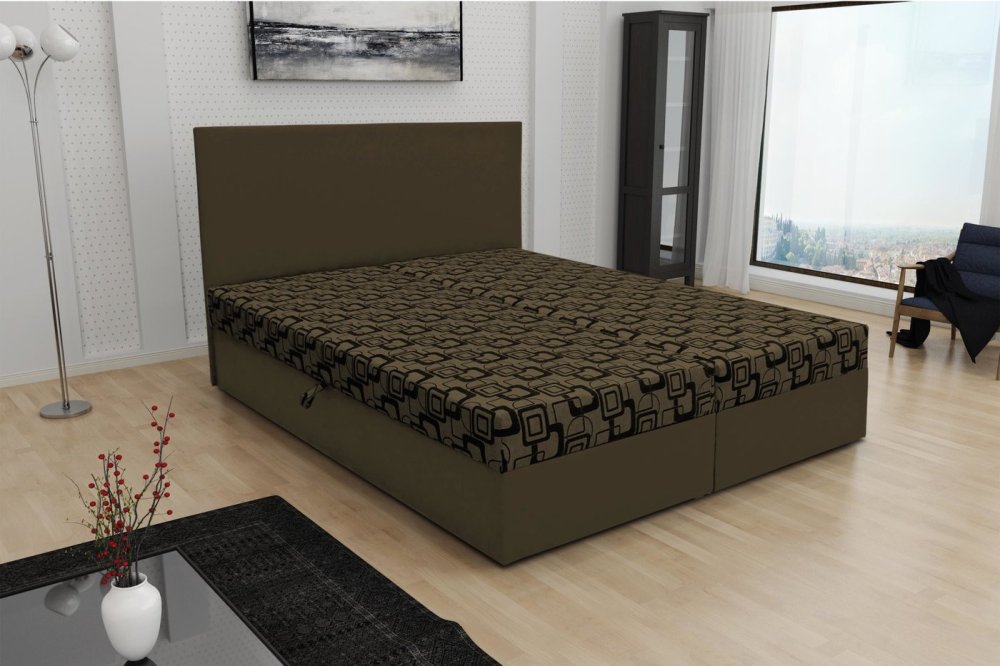 Veneti Odolná čalúnená posteľ s úložným priestorom DANIELA 160x200, hnedá