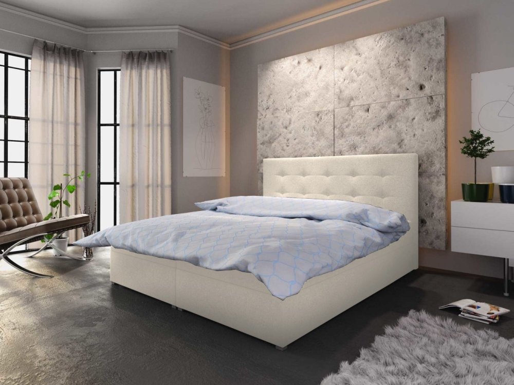 Veneti Moderná posteľ s úložným priestorom STIG I 160x200, béžová